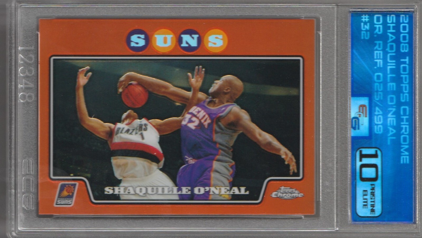 2008-09 Topps Chrome Orange Refractor #32 Shaquille O'Neal Shaq HOF /499 ECG10