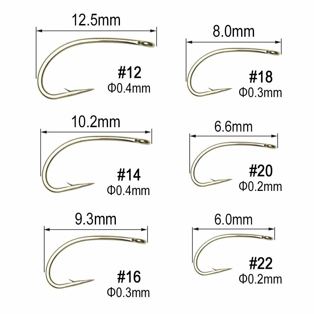 Fishing Fly Hook Size Chart