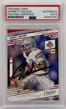 Garrett Wilson Signed 2022 Prestige Rookie Card New York Jets PSA/DNA Slabbed