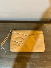 Brown Tan Faux Leather Bag Purse With Zipper Vintage