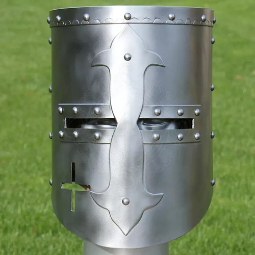 Casco Templario Gran Caballero Armadura Hospitalario Cruzado Listo para Batalla Caballero Armadura - Imagen 2 de 5