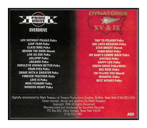 THE DYNATONES BAND POLISH POLKA CD "OVERDRIVE XV & IX" SUPER CD 26 TOLLER SONG! - Bild 2 von 2