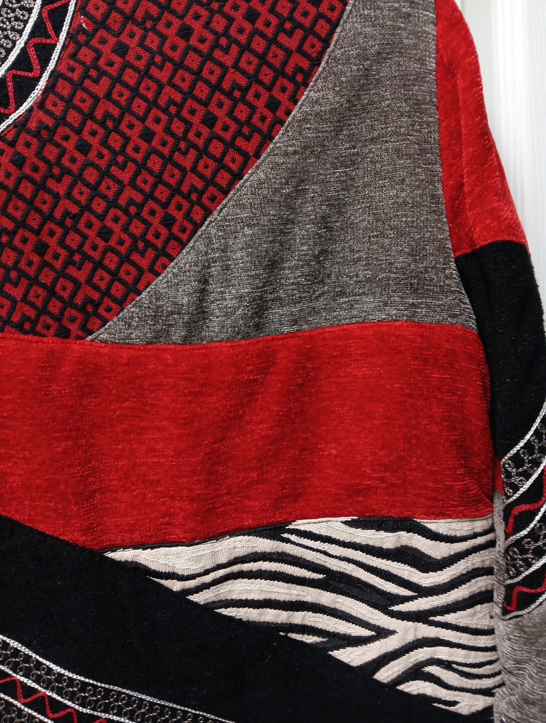 Indigo Moon Patchwork Jacket Coat Tapestry  Sm Bo… - image 8