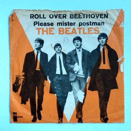 THE BEATLES: Roll Over Beethoven / Please Mister Postman 7" Single DENMARK 1964