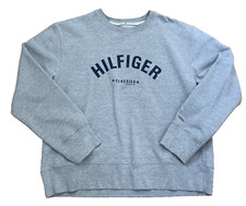 Tommy Hilfiger Womens Sweatshirt Pullover Boyfriend Loose Graphic Logo Medium