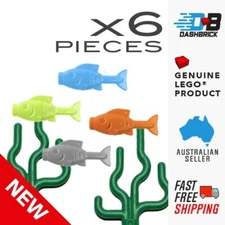 Genuine LEGO® - Fish Set (6 parts) [64648+30093] 4x Fish/2x Seaweed (Underwater)