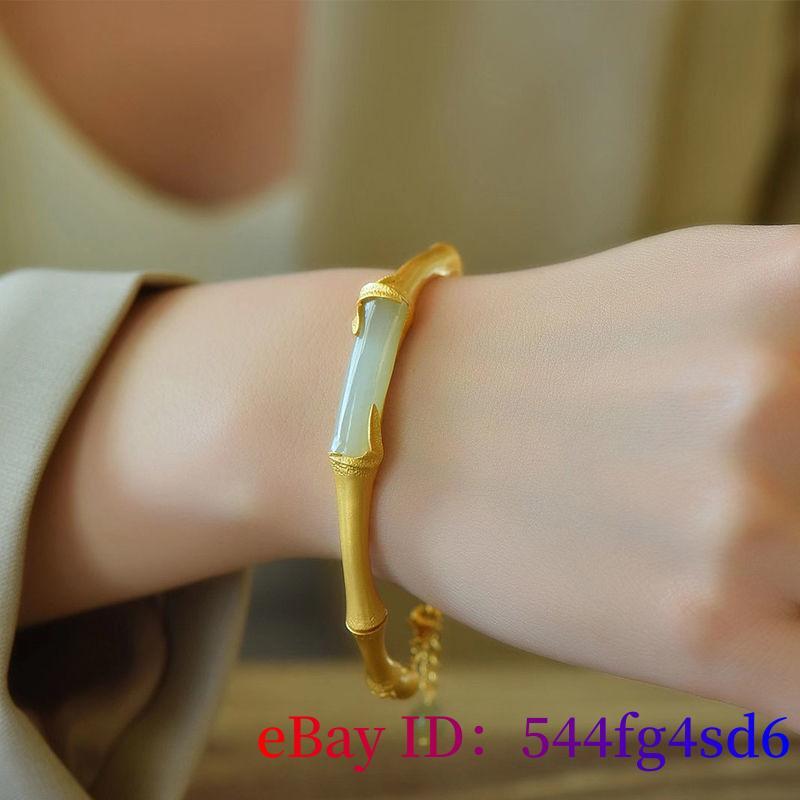 Jade Bamboo Bracelets Bangle Vintage Bangles Chinese Jewelry 