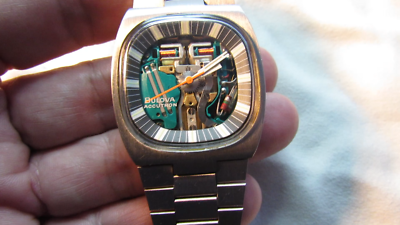 GORGEOUS 7396 SWISS Bulova Accutron Caliber 214 Stainless