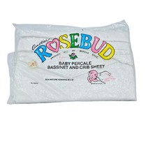 Vintage Another Rosebud Baby Percale Bassinet And Crib Sheet Marcus Bros USA