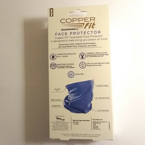 Copper Fit Guardwell Face Protector Breathable Secure Mask Blue Youth 8+ - Picture 4 of 8