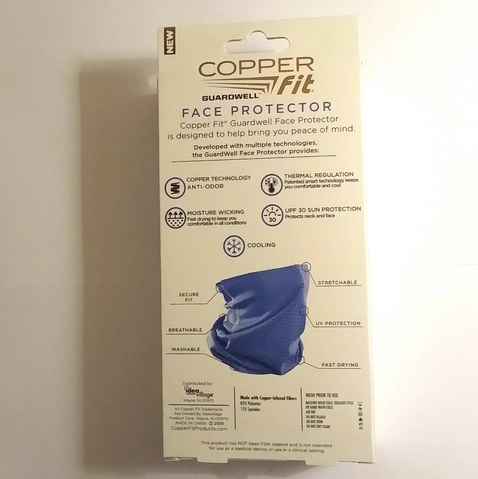 Copper Fit Guardwell 护脸透气安全面膜蓝色青少年 8+ — 第 4/4 张图片