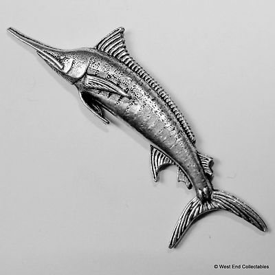 Schwertfisch Marlin Zinn Anstecknadel Brosche - britische Handarbeit - Angeln Angeln Angeln Fisch
