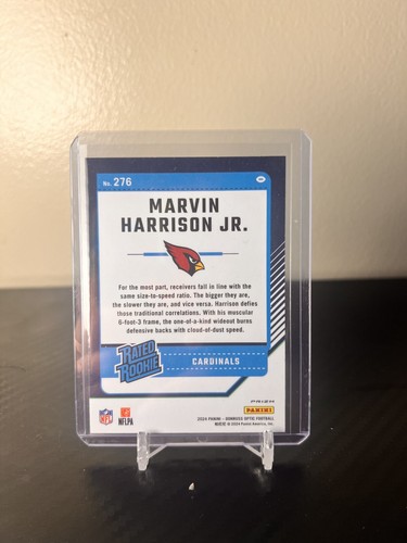 2024 Panini Donruss Optic Football Marvin Harrison Jr Holo #276 Rookie Silver - Picture 2 of 2