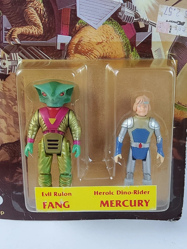 Винтажный набор экшн-фигурок 1987 Dino Riders Fang Mercury Tyco Dinosaur РЕДКИЙ НОВЫЙ - Изображение 2 из 4