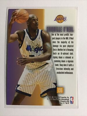 1996-97 Fleer Ultra ON THE BLOCK #135 Shaquille O'Neal SHAQ - NM