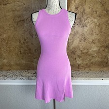 ASTR the Label Meera Mini Dress XS Ribbed Knit Orchid Preppy Stretch Bodycon