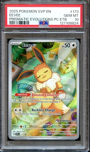 PSA 10 Eevee 173 SVP EN Prismatic Pokemon Center Stamped ETB Promo Card MINT
