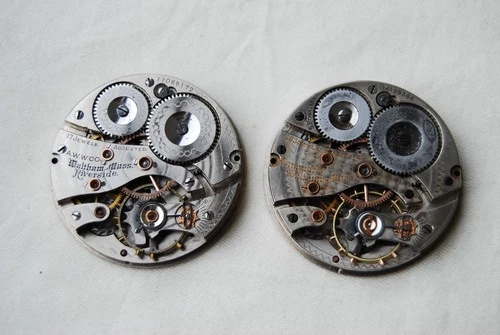 Two Waltham Size 16 Movements. Riverside and Vanguard. For Parts or Repair.