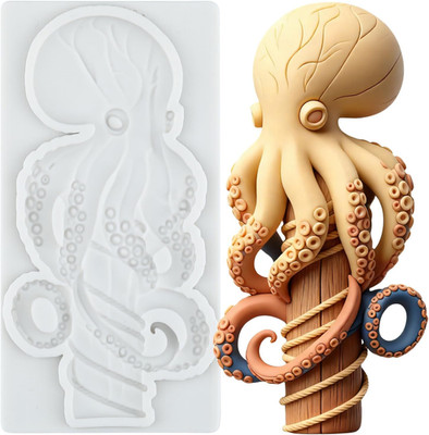 Squid Polymer Clay Molds Octopus Silicone Mold for DIY Craft Epoxy Resin Casting