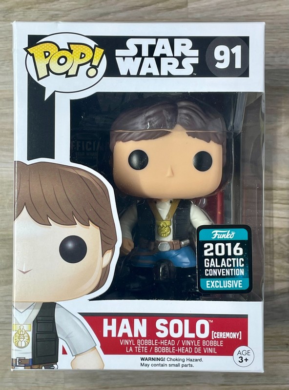 Funko POP! - Star Wars - Han Solo #91 - 2016 Galactic Conv. - NIB w/ Protector