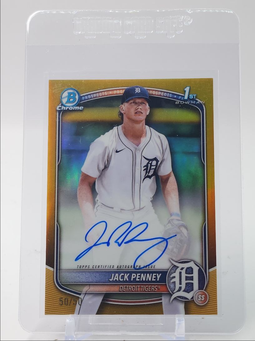 JACK PENNEY 2025 BOWMAN CHROME 1ST GOLD REFRACTOR AUTOGRAPH AUTO 50/50 Q1739