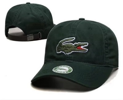 Lacoste Hat Cap Strap Back Green Baseball Embroidered Crocodile Logo Dad Mens