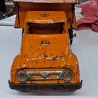 Tonka Pressed Steel Orange Dump Truck State Hi-Way Dept Vintage