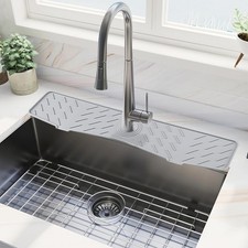 Faucet Mat for Kitchen Sink   24  x 5.1  Extra-Long Silicone Splash Guard with 1
