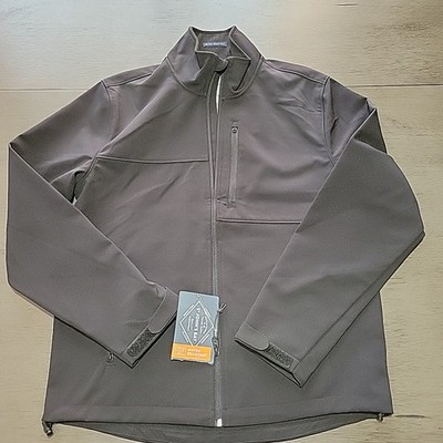 St. John's Bay Water Resistant Summit Softshell Jacket Mens Small Black Full Zip