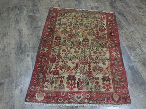 Authentic HandMade Vintage Turkish Pictorial Tree Of Life Bohemian Rug 2.9x4