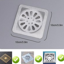 100 PCS Disposable Shower Drain Hair Catcher Mesh Sticker Strainers For Shower