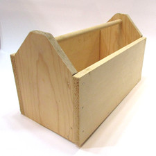 Natural Unstained 2+ lb Pine Wood Box Handcrafted Tool Tote 7x12 Craft Toolbox