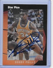 BOBBY PHILLS rookie Basketball Card IP auto Southern University 1991 Star Pics. rookie card picture