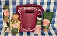 Bath Body Works ROSE Travel 4PC Gift Set In Burgundy With Love Mini Gift Bag