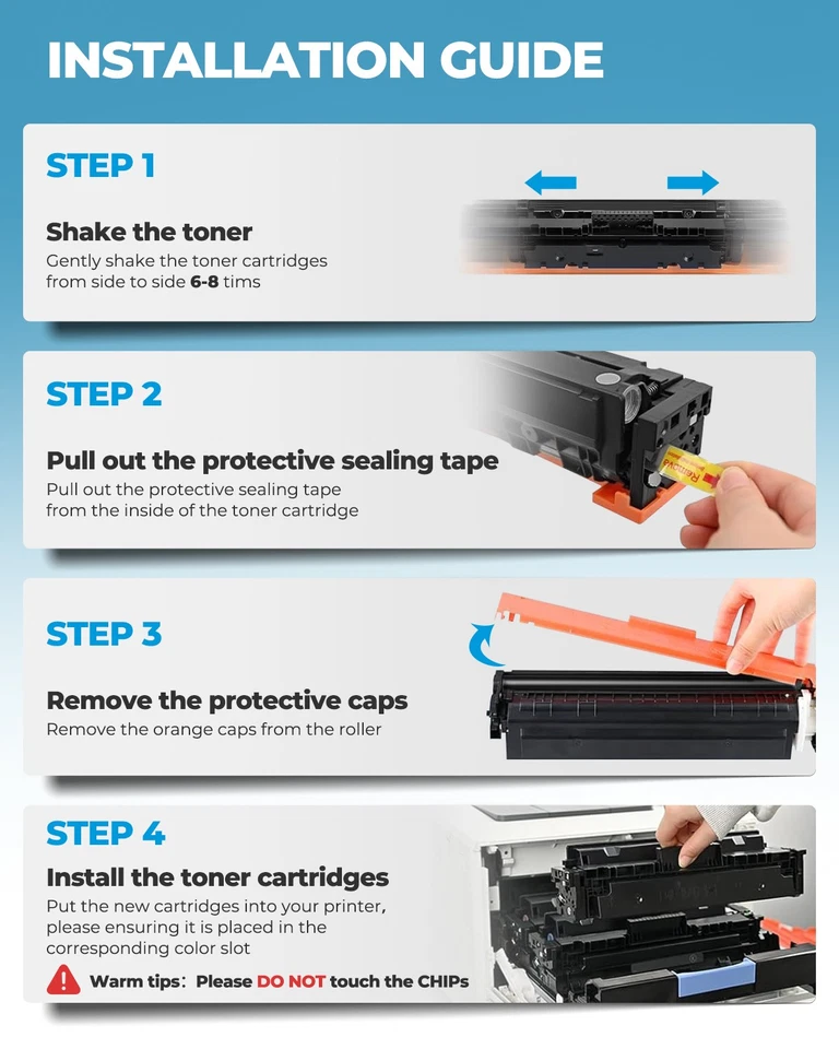 4PK For HP 206A Toner 206X W2110A W2111A W2112A LaserJet Pro M283fdw M255dw M282 - Image 4 of 4