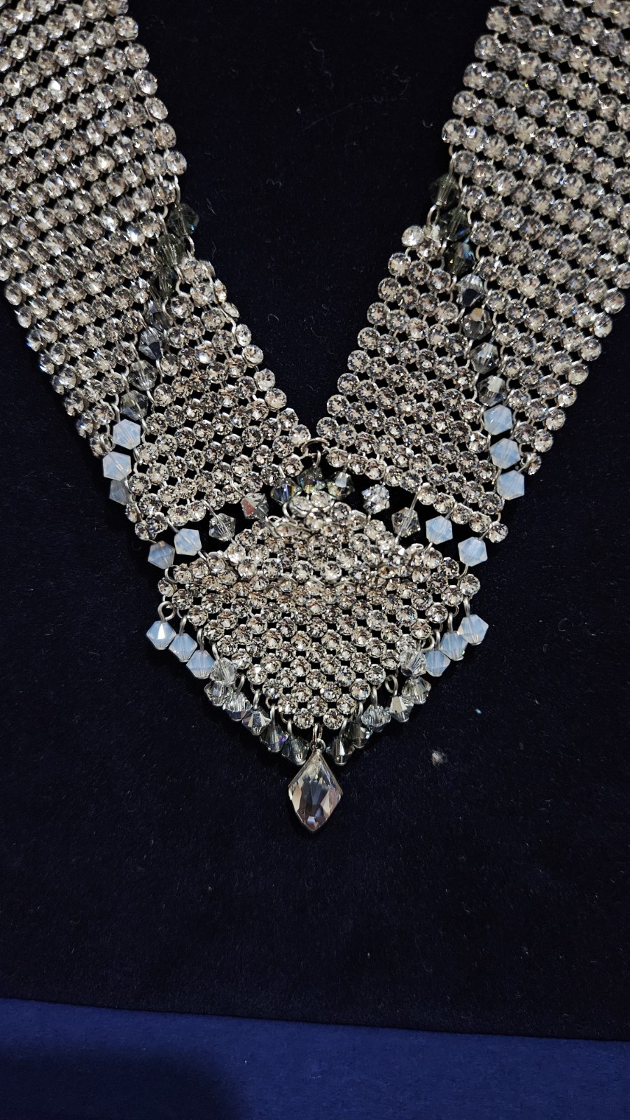 Authentic Swarovski Silver Statement /Wedding nec… - image 2