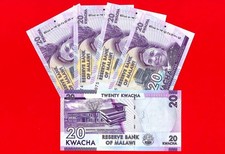 5x  MALAWI 20 KWACHA 2016 UNC