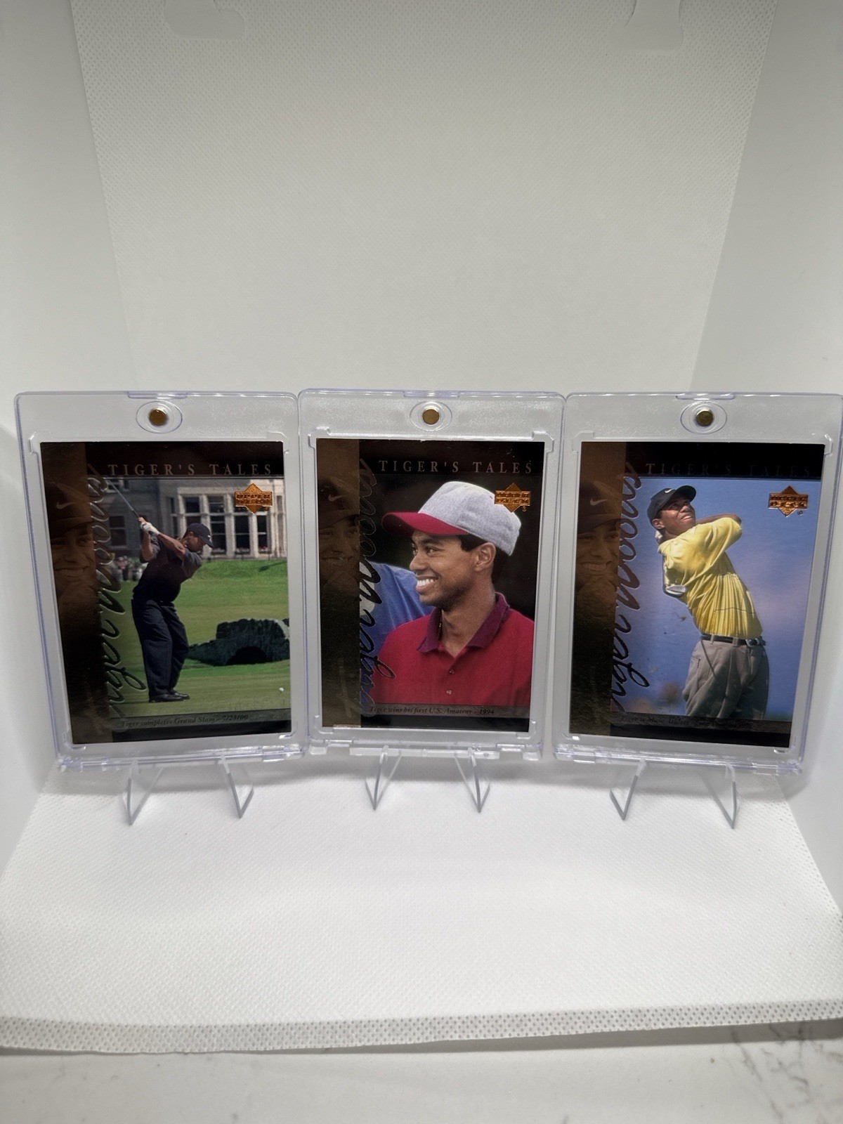 2001 Upper Deck Tiger’s Tales Tiger Woods 3-Card Lot TT6 TT9 TT16 Insert Set