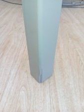 grey wooden 2 drawer desk.