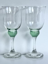Pair Vintage Green Bobble Stem