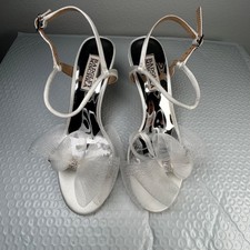 Women's Tess Badgley Michka Silver High Heel Sandals Size 6