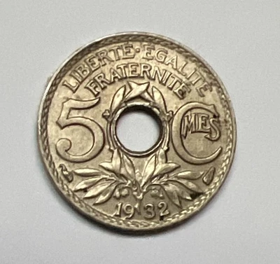 Monnaie - 5 Centimes 1932 - Cupro- Nickel - Graveur : Lindauer. - Photo 1/2