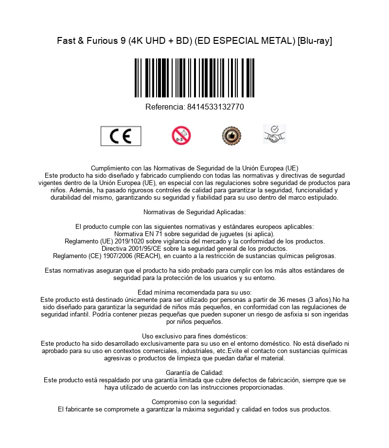 Fast & Furious 9 (4K UHD + BD) (ED ESPECIAL METAL) [Blu-ray] - Image 3 of 3