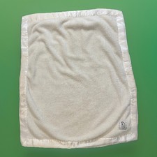 Little Giraffe Off White Cream Plush Baby Blanket Satin Trim 26"x32"
