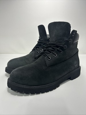 Timberland 6  Premium Waterproof Hiking Boots Boys Size 6M Black Nubuck 12907