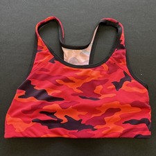 PINK Victoria  s Secret ultimate Orange/red camo Sports Bra Size Small