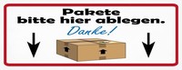 Holzschild 10X27 Cm Pakete Bitte Hier Deko Geschenk Schild