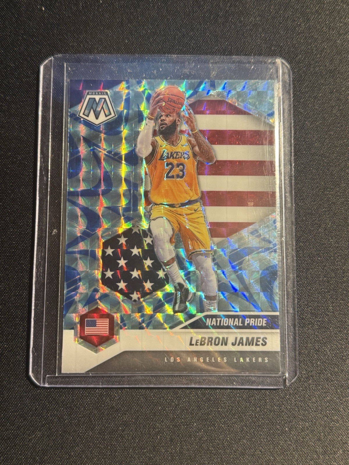 2020-21 Panini Mosaic - National Pride LeBron James #247 Reactive Blue Prizm