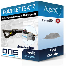 Für Fiat Doblo 06.2022-jetzt ORIS Anhängerkupplung abnehmbar + 13polig E-Satz FP