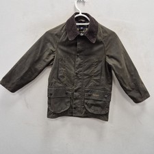 Barbour Children Kids Beaufort Wax Waterproof Wax Rain Green Jacket Coat Small